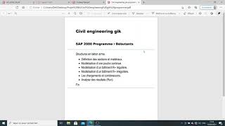 SAP2000 programme pour les débutants