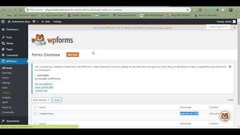 10   Adding WPForms using Shortcodes