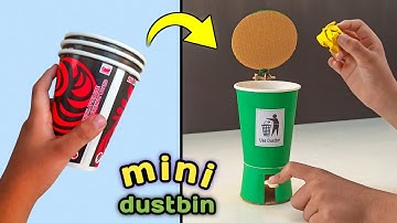 paper cup dustbin || How to make mini dustbin , mini dustbin
