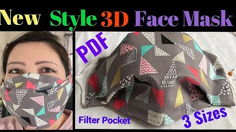 (239)How To Make 3D Face Mask With Filter Pocket/Nose Bridge Pocket. 2 in 1 Safest NO Fog On Glasses