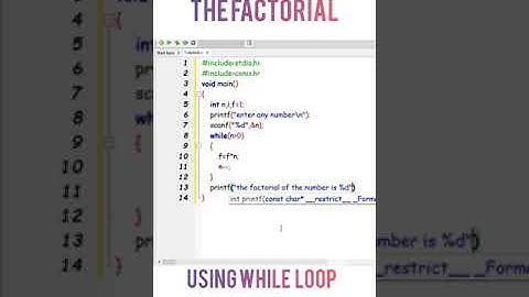 c program to find factorial  of a number using while loop #shorts