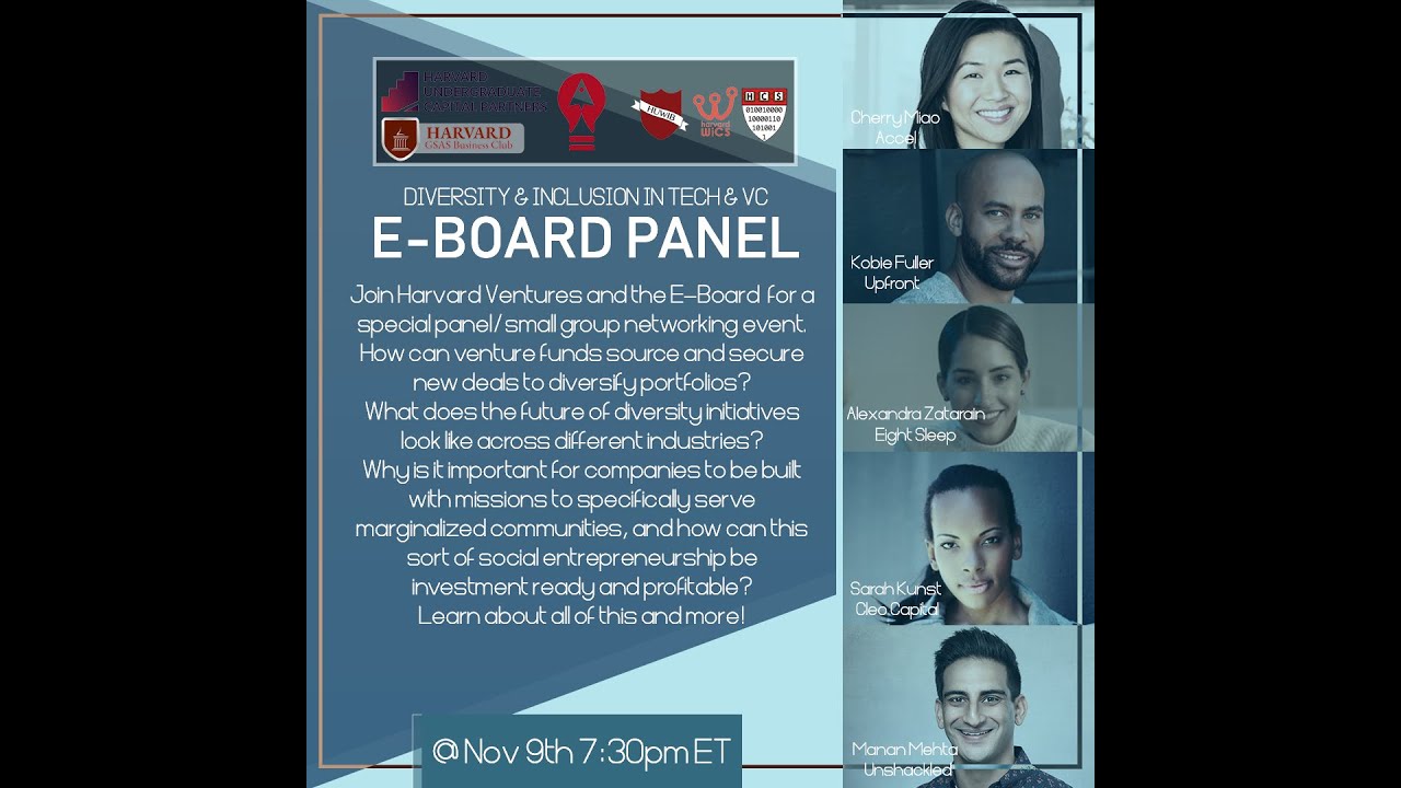 Harvard E-Board Diversity in Tech & VC Panel