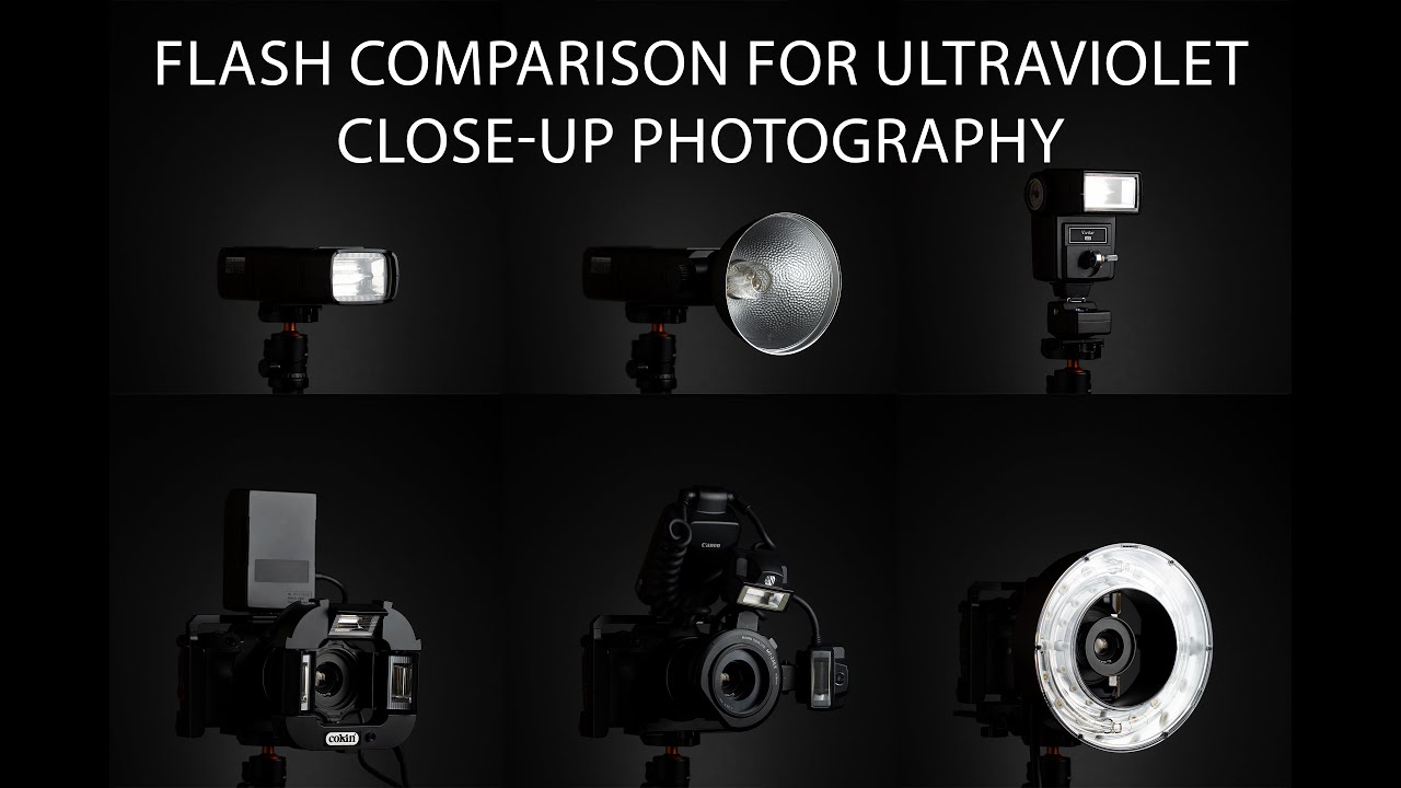Flash comparison for Ultraviolet close up photography