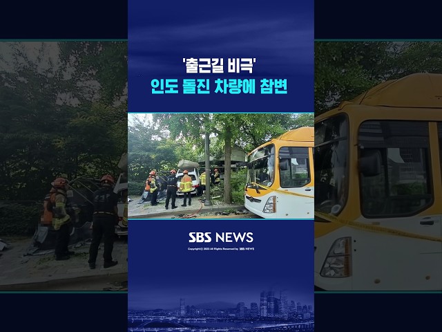'출근길 비극'  인도 돌진 차량에 참변 #shorts