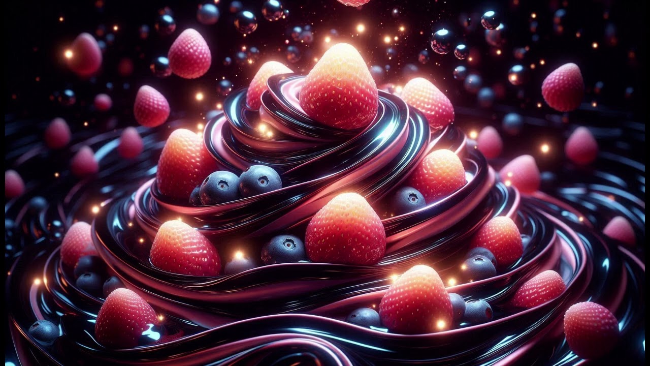 Psychedelic Strawberry and Blueberry Wallpaper / Background