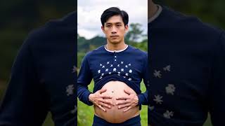 8 Months Pregnant Workout in a Peaceful Field 🌿 #baby #mpreg #mpregbelly