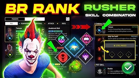 RUSHER SKILL COMBINATION | Best Character Skill For BR rank | BR rank Best Character Skill