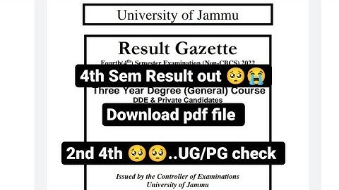 Jammu University 😭😭😭😭.Kb surogii. 2nd 4th.  result out.   check UG/PG .update 2023
