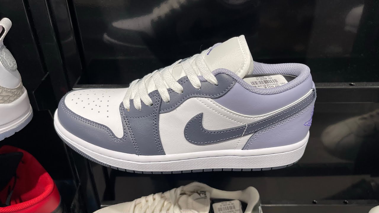 スニーカー Nike Air Jordan 1 Low M White Dark Blue Grey Purple Comet In Air Jordan 1 Low (White/ Dark Blue Grey/ Purple Comet