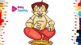 Chhota Bheem colouring page | colouring Chhota Bheem cartoon | Chota Bheem colouring screenshot 5