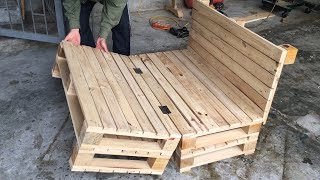 Amazing Woodworking Project From Pallet Wood  Unique Combination of Chair and Pallet Bed