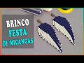 Brinco para festa de miçangas com franjas