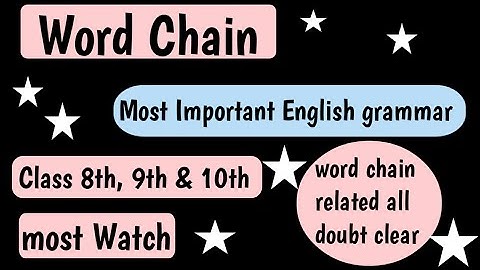 Word chain | English grammar (language study)Most important grammar for 8th,9th&10th | ( N. A. E )