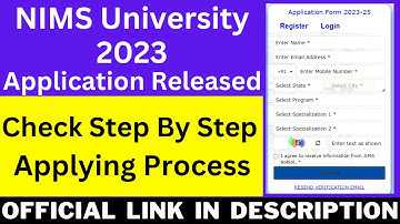 NIMS University 2023 Application Form (Released) - How To Fill NIMS University Application Form 2023