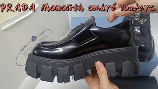 Prada Monolith ombré brushed leather loafers