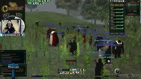 MMORPG.com Wayback Wednesday.  DAoC Devs with Grakulen playing Dark Age of Camelot.