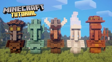 Minecraft | How to build 5 unique Villager Statues #03 | Tutorial