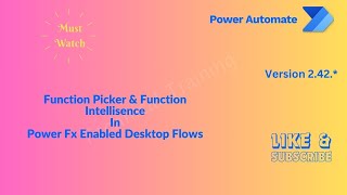 Function Intellisence In Power Fx Enabled Desktop Flows