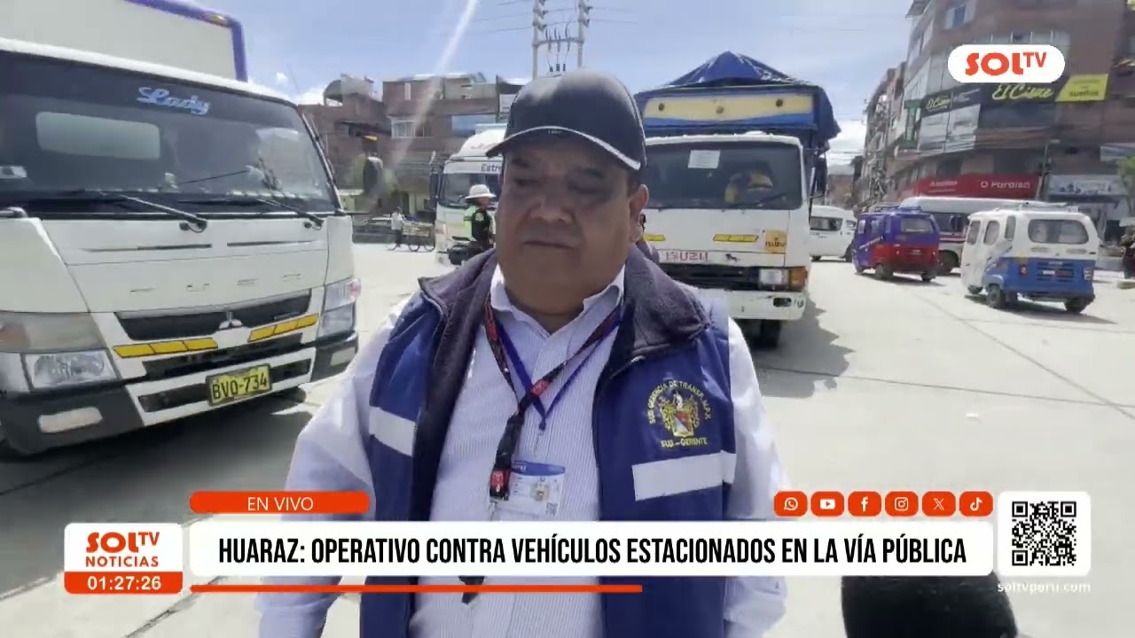 Huaraz: operativo contra vehículos estacionados en la vía pública