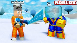 Süper Kahramanı Buza Çevirdim!! Buz Tabancası Aldım - Panda ile Roblox Mad City