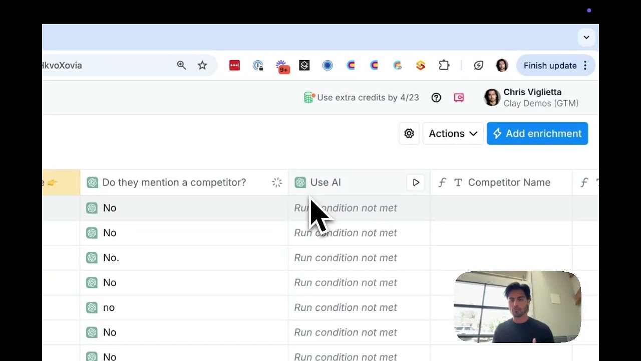 Claybook: Get competitor pricing info from every Gong call using Clay