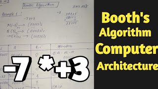 Multiply -7 *+3 using booth's algorithm | Computer Architecture BE Computer 4th Sem