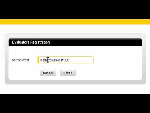 Math Extressions 2018 evaluator Registration and login