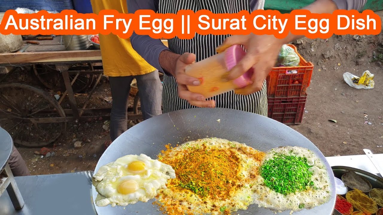 Australian Fry Egg - Jay Bhole Omelette Center, Adajan, Surat || Hindi Recipe || Indian Street Food | Tasty Street Food