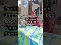 Our skilled seamstress carefully sews the edge of double-layer beach umbrella fabric.#b2b #factory