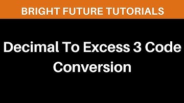 Convert Decimal To Excess 3 Code