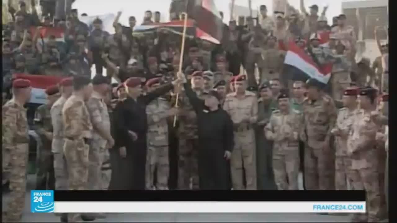 اسمع العبادي وهو يعلن الانتصار من الموصل وانتهاء 