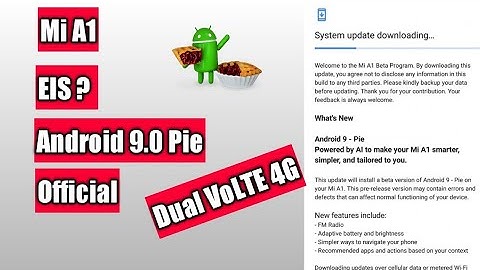 Mi A1 Android Pie 9.0 With Dual VoLTE 4g Global Update Roll Out Hindi