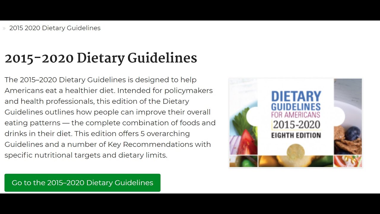 20152020 USDA Food Guidelines? YouTube