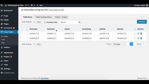 How to Import Data in Ninja Tables from a csv file