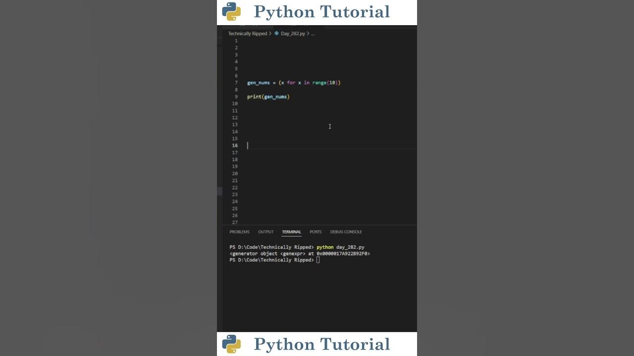 Generator Expressions In Python | Python Tutorial - YouTube