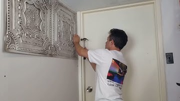 How to Install Faux Tin Ceiling Tiles with Nails - Talissa Decor