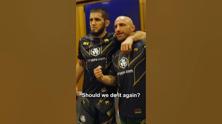 Alexander Volkanovski and Islam Makhachev  Meet Backstage After UFC 284 Decision