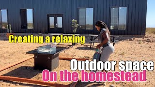 Building a beautiful &amp; relaxing fire pit seating area on our off grid desert homestead!