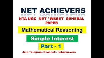 Mathematical Reasoning | Simple Interest | part 1 | Saheb Samanta | NTA UGC NET/ SET General Paper
