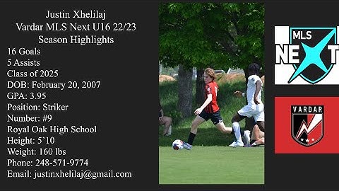 Justin Xhelilaj Vardar MLS Next U16 22/23 Season Highlights