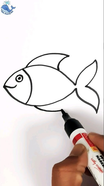 Very Easy! Fish Drawing For Kids || How To Draw a Fish || Kids Step By Step Drawing #kids #shorts