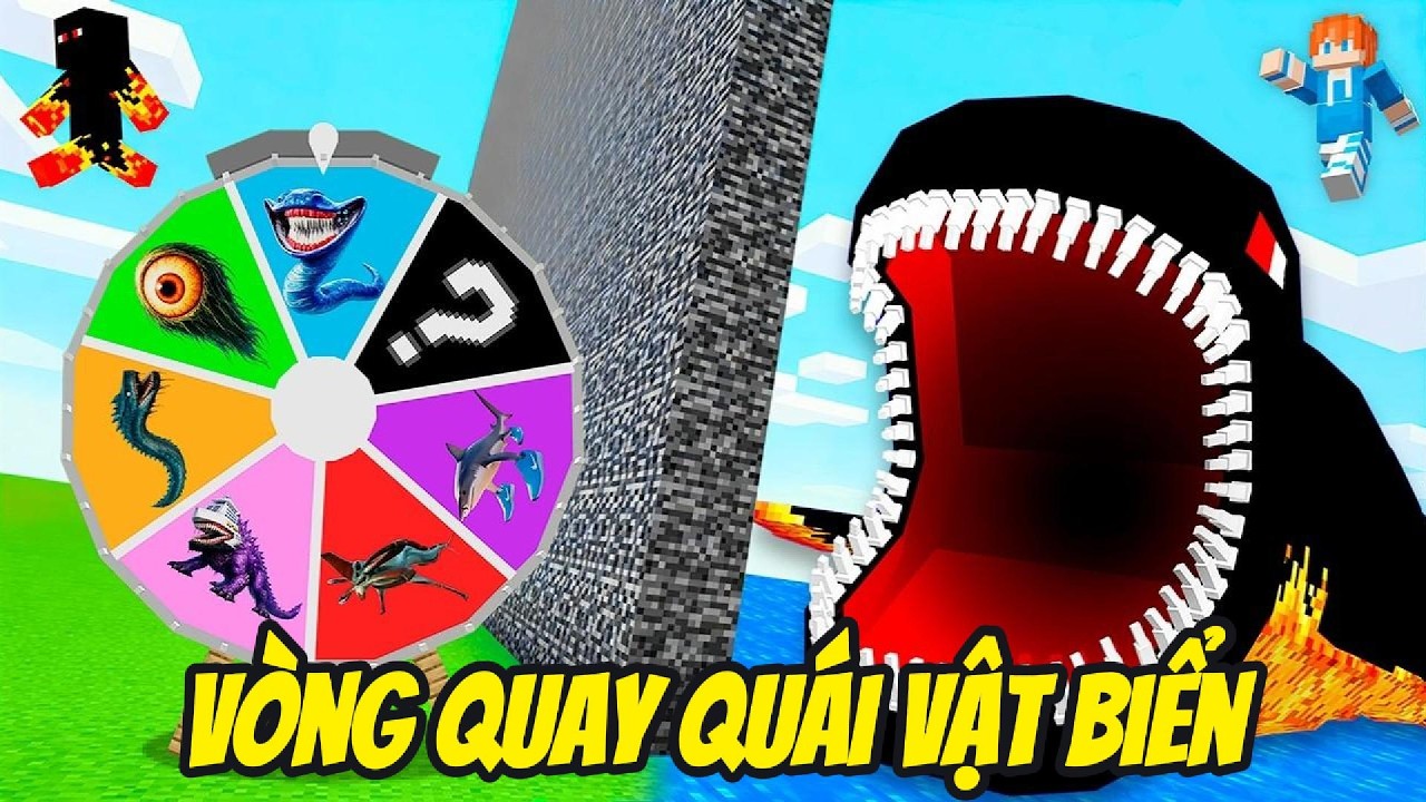 Thử Thách CHƠI KHĂM BẠN THÂN KHỐN NẠN BẰNG VÒNG QUAY QUÁI VẬT BIỂN Trong Minecraft Siêu Bất Ổn 🤣