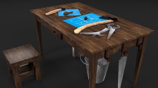 How to table modeling 3ds max tutorial (part 5)