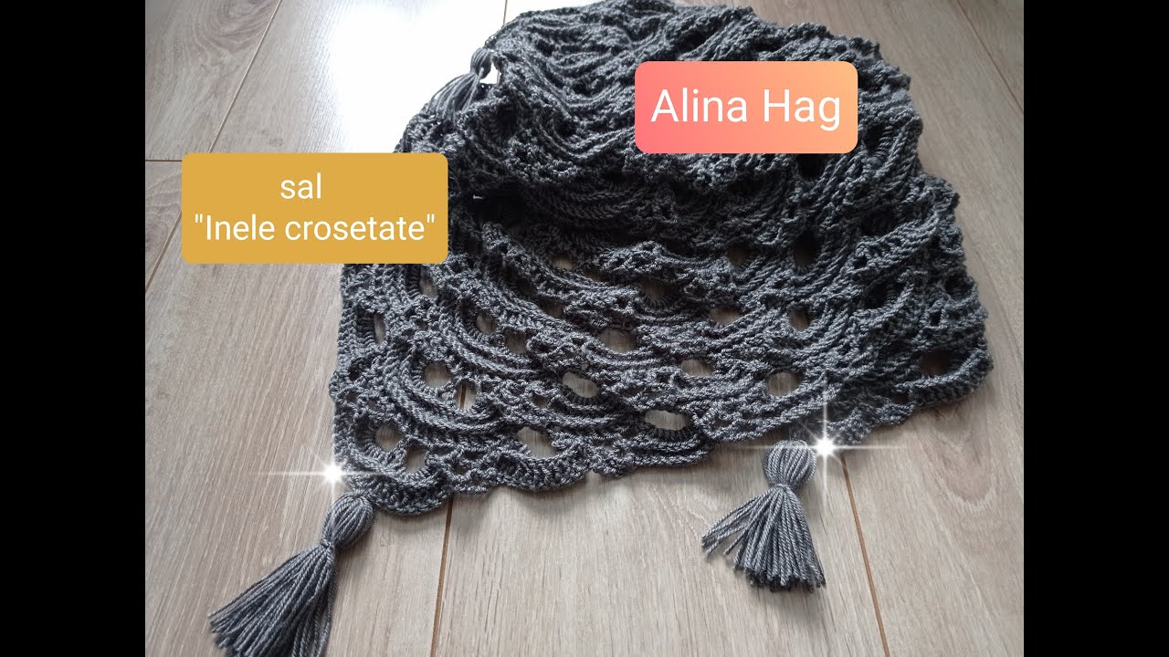 sal Inele crosetate/ how to crochet a shawl/ châle au crochet