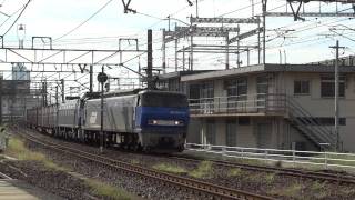 【HD】EF200-12+EF66-35 重連貨物列車(1250レ EF200+EF66) 枇杷島駅貨物線