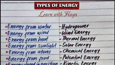 Types of Energy ✍️