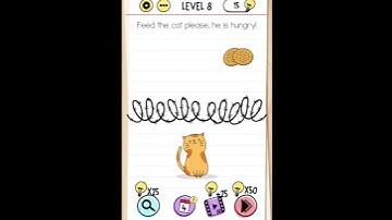 level 8 of brain test 🧠___ Feed the cat please,he is hungry 😋!