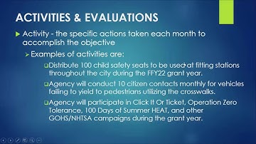 GOHS FY 2022 Grant Application Training: Project Assessment, Goals/Objectives & Activities/Evals