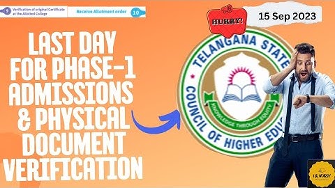 Phase-1 Admission & Physical Document verification Details| #tspgcet #jntu #mtech #hyderabad