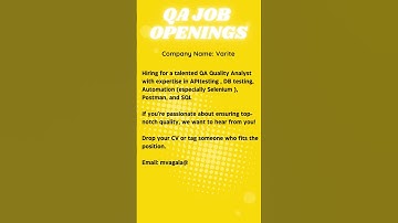 QA JOB OPENING FOR AUTOMATION TESTING  #automation #selenium #manualtesting #qa #viral #yt #ytshorts